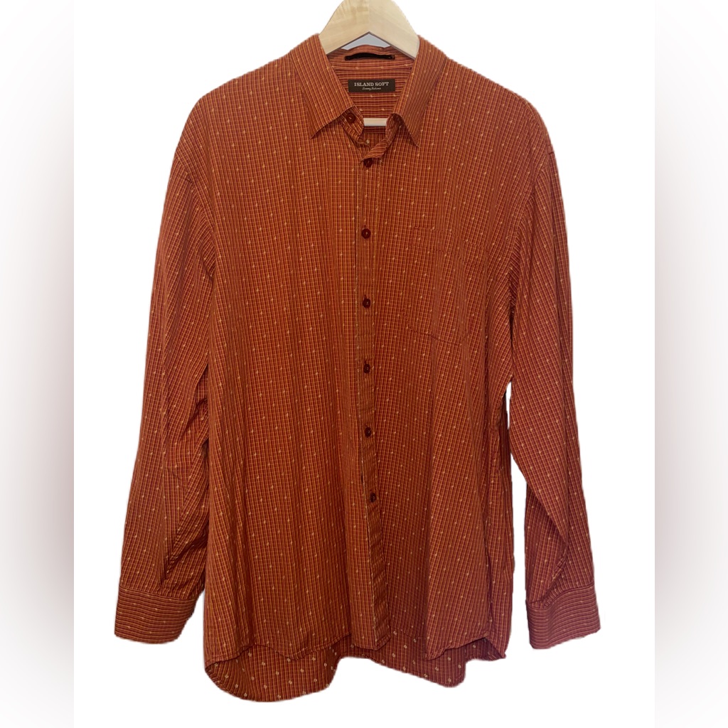 Tommy Bahama Button Down Long Sleeve Printed Collared Dress Shirt Size Xl